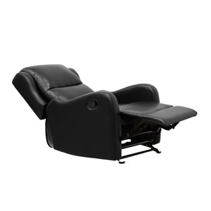 English Elm Black Faux Leather Durant Glider Recliner Chair — Smooth Glide, Pull-Tab Recline, Compact Comfort for Living Room B011P207532