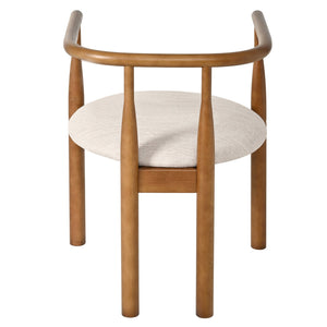 English Elm Modern Rubberwood Dining Chairs with Cushioned Seats Mid Century Style Set of 2 N762P388943W