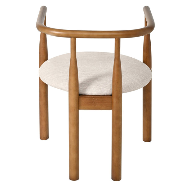 English Elm Modern Rubberwood Dining Chairs with Cushioned Seats Mid Century Style Set of 2 N762P388943W