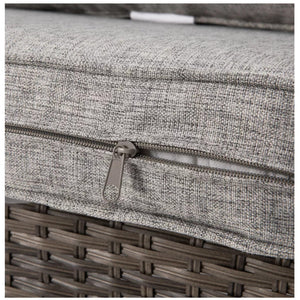 English Elm 2-piece Pe Rattan Outdoor Sofa Set with Steel Frame and Patio Coffee Table Gray B082P455166