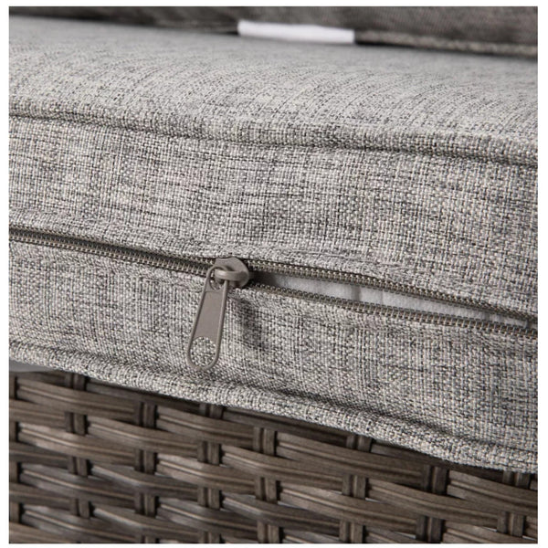 English Elm 2-piece Pe Rattan Outdoor Sofa Set with Steel Frame and Patio Coffee Table Gray B082P455166
