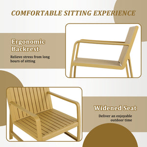 English Elm 2-Piece Indoor/Outdoor Furniture Set - Ergonomic, Waterproof, Easy-Clean Patio Chairs & Table In Yellow W3450P323305