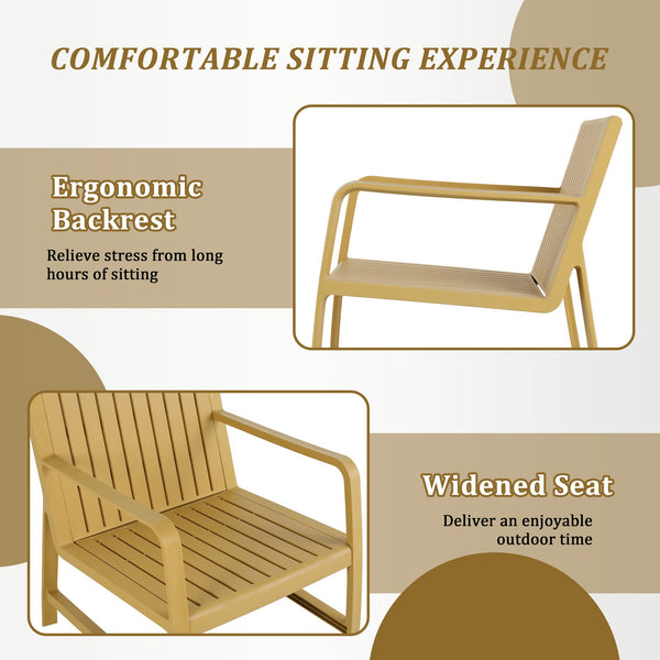 English Elm 2-Piece Indoor/Outdoor Furniture Set - Ergonomic, Waterproof, Easy-Clean Patio Chairs & Table In Yellow W3450P323305