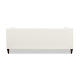 English Elm Jack 84" Modern Tuxedo Tufted Sofa, Cloud White Performance Velvet