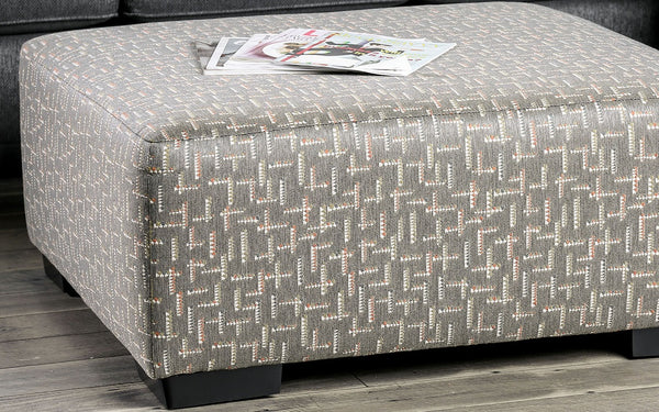 English Elm Gray Upholstery Ottoman 41"L x 41"W x 20"H – Plush Transitional Seating, Solid Wood Frame, Easy Assembly Gray 39 L x 39 W x 15 H B2741P356297