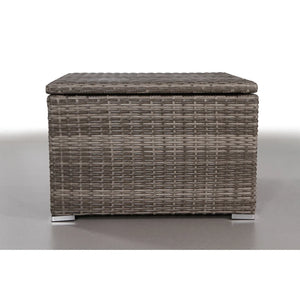 English Elm Fully Assembled Wicker Outdoor Storage End Table – Stylish Grey Mix, Durable, And Spacious Design B120P205023