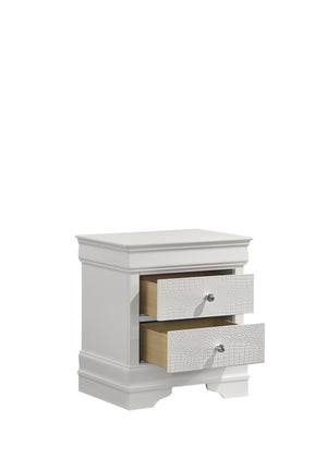 English Elm Blaze 4-Piece Queen Bedroom Set With Led Headboard, Modern Design & Ample Storage In White Finish B009S02040