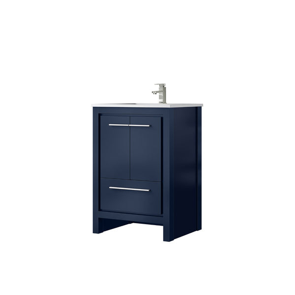 English Elm Navy Blue Bath Vanity With White Quartz Top & Brushed Nickel Faucet – Stylish Storage Solution! P2 B2731P259241-GIGA