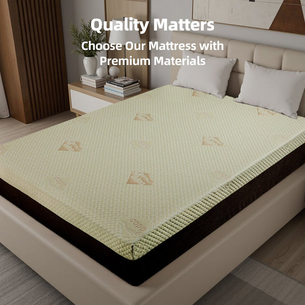 English Elm 12-inch Queen Copper Gel Foam Mattress with 7-zone Support and Cooling Air Layer W5081P394366