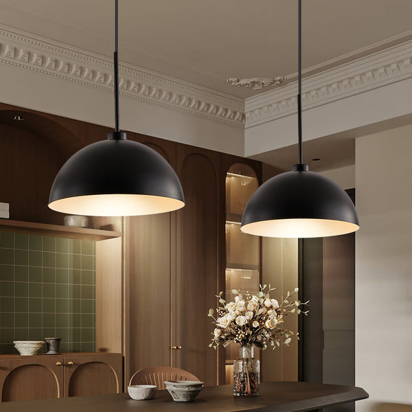 English Elm 41" Industrial Modern Black Double Pendant Light – Adjustable Matte Iron Ceiling Lamp, 2xE26, 60W Each, Hard-Wired, Ideal for Dining, Kitchen, Living Room W1340P251921