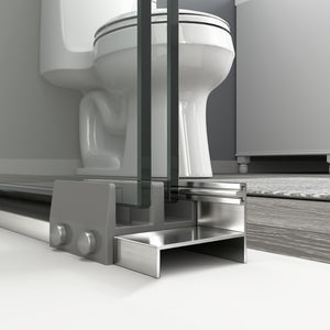 English Elm 56-60 in Semi-frameless Bypass Shower Door Matte Black Tempered Glass Walk-in Brushed Nickel W1573P239436