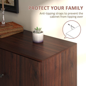 English Elm Homcom Rustic Buffet Cabinet With Adjustable Shelves, Drawers & Cupboards – Versatile Coffee Bar & Organizer W2225P200429