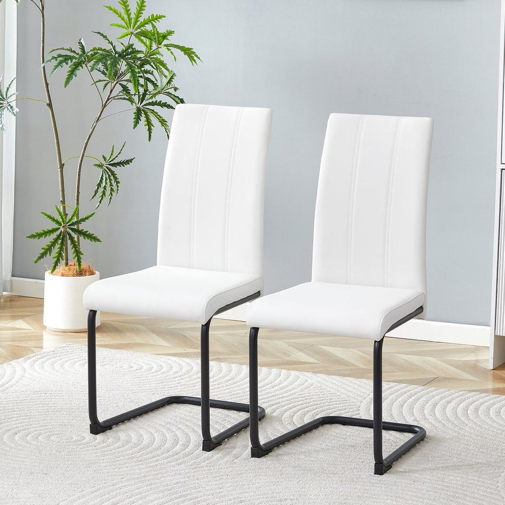 English Elm A Set of 2 Glam Faux Alligator Pvc Barstools with Crystal Buckle Detail Black,White W1512P491834