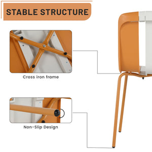 English Elm Holiday Stackable Polypropylene Side Chair Set of Four for Indoor Outdoor Dining Beige,Tropical Orange,White W3450P447383