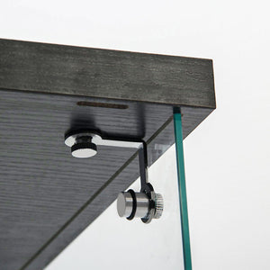 English Elm Tempered Glass Display Cabinet With Multi-Color Led Lights, Lockable Storage, & Adjustable Feet W3155S00001-GIGA