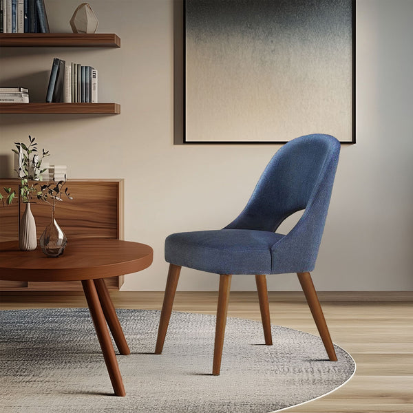 JLA Home INK+IVY - Upholstered Nola Dining Side Chairs (Set of 2) – Mid-Century Cutout Back, Padded Seats, Stable Wood Legs II108-0479