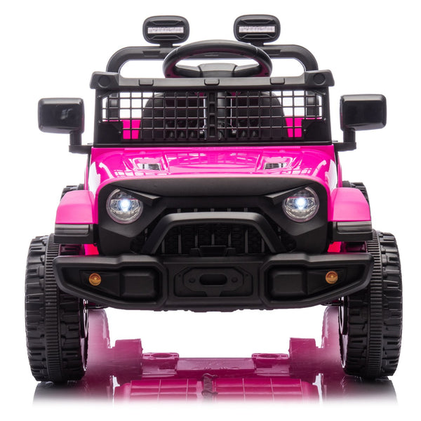 English Elm 24v Kids Ride on Car with Parental Remote Four Wheel Suspension Led Lights Bluetooth Pink W1578P235081