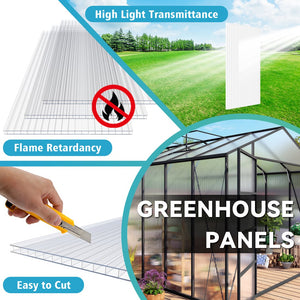 English Elm 5' 5 Ft Twin Wall Polycarbonate Greenhouse Panels 12 Pack Uv Blocking Insulated Sheets W3213P460544