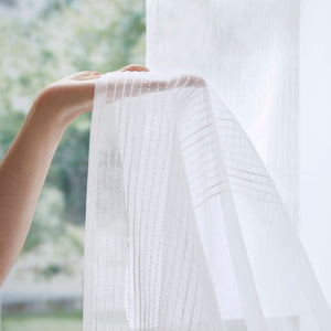 JLA Home Madison Park - Sheer Translucent Shower Curtain with Subtle Stripes, Light-Filtering Polyester, Machine Washable 72x72 White MP70-8808