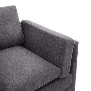 English Elm Modern Three Seat Chenille Sofa with Pocket Spring Cushions for Living Rooms Grey N763P351754E
