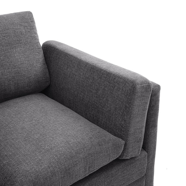 English Elm Modern Three Seat Chenille Sofa with Pocket Spring Cushions for Living Rooms Grey N763P351754E