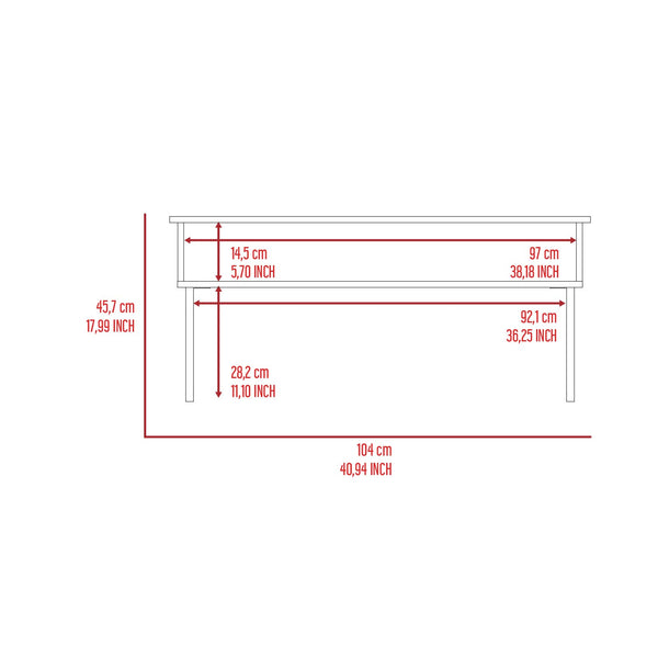 English Elm Fairfield Lift Top Coffee Table with Concealed Storage, Black & Walnut Finish, Spacious 40.9" Surface B128P148709