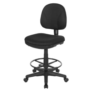 OSP Home Furnishings Drafting Chair and Stool Kit Ergonomic Fabric Seat with Lumbar Support for Standing Desks Black DC630-231