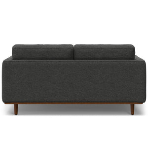 English Elm Morrison Mid-Century 72" Sofa with Ottoman Set — Eco-Friendly Recycled Fabric, Plush Feather Fill, Sturdy Craftsmanship Charcoal grey B136P199229