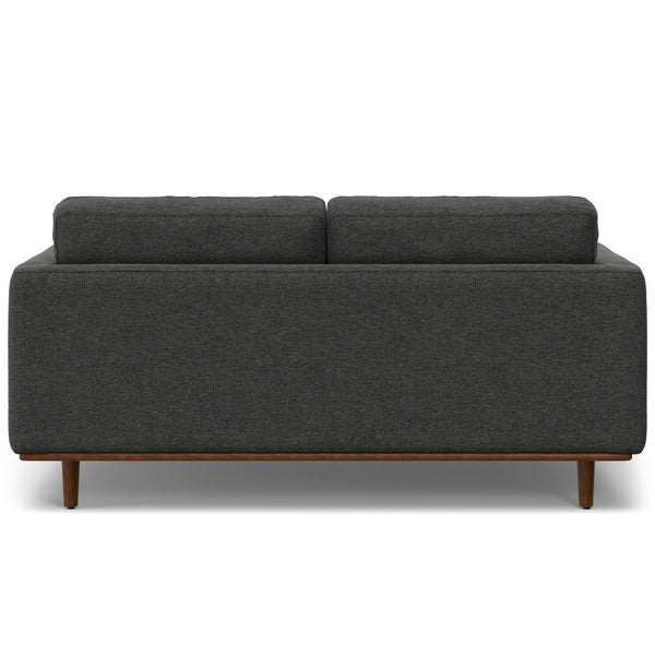 English Elm Morrison Mid-Century 72" Sofa with Ottoman Set — Eco-Friendly Recycled Fabric, Plush Feather Fill, Sturdy Craftsmanship Charcoal grey B136P199229