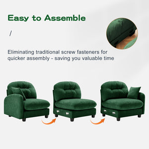 English Elm Modular U-Shaped Sectional Couch With Ottoman, Premium Chenille, 2 Pillows, Easy Setup, Versatile Style W714S01399