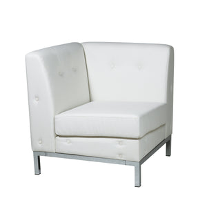 OSP Home Furnishings Wall Street Corner Chair White