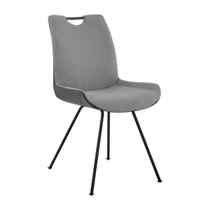 English Elm Palindra Contemporary Dining Chairs Set Of 2 In Gray With Pewter Fabric For Stylish Comfort B2736P354269-GIGA