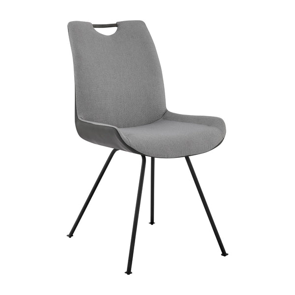 English Elm Palindra Contemporary Dining Chairs Set Of 2 In Gray With Pewter Fabric For Stylish Comfort B2736P354269-GIGA