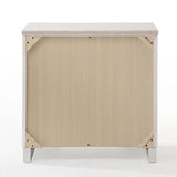 English Elm White High Gloss 3-Drawer Nightstand