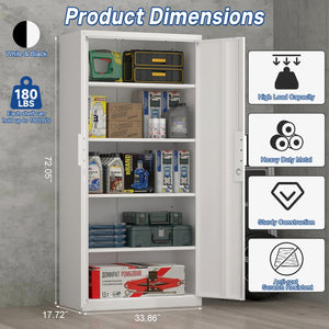 English Elm 70-inch Steel Locking Storage Cabinet with Adjustable Shelves for Office Filing T3625P400652