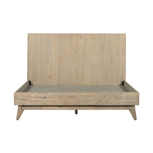 English Elm Baly Solid Acacia Wood King Platform Bed with Tall Mid-century Sculpted Headboard B2736S00033