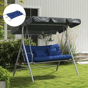 English Elm Outsunny Tufted Patio Bench Cushion Set Polyester Fill Water Resistant Outdoor Seat Blue W2225P174513