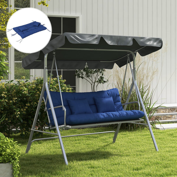 English Elm Outsunny Tufted Patio Bench Cushion Set Polyester Fill Water Resistant Outdoor Seat Blue W2225P174513
