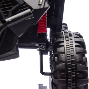 English Elm 24v 400w Kids Electric Utv Ride on with Remote Bluetooth Led Suspension Cockpit Black W1578P284295
