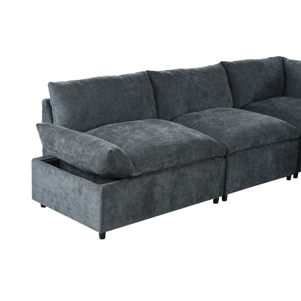 English Elm [not Sold Separately] Deep Gray Modular Sectional with Storage and Overstuffed Cushions N767P234446R