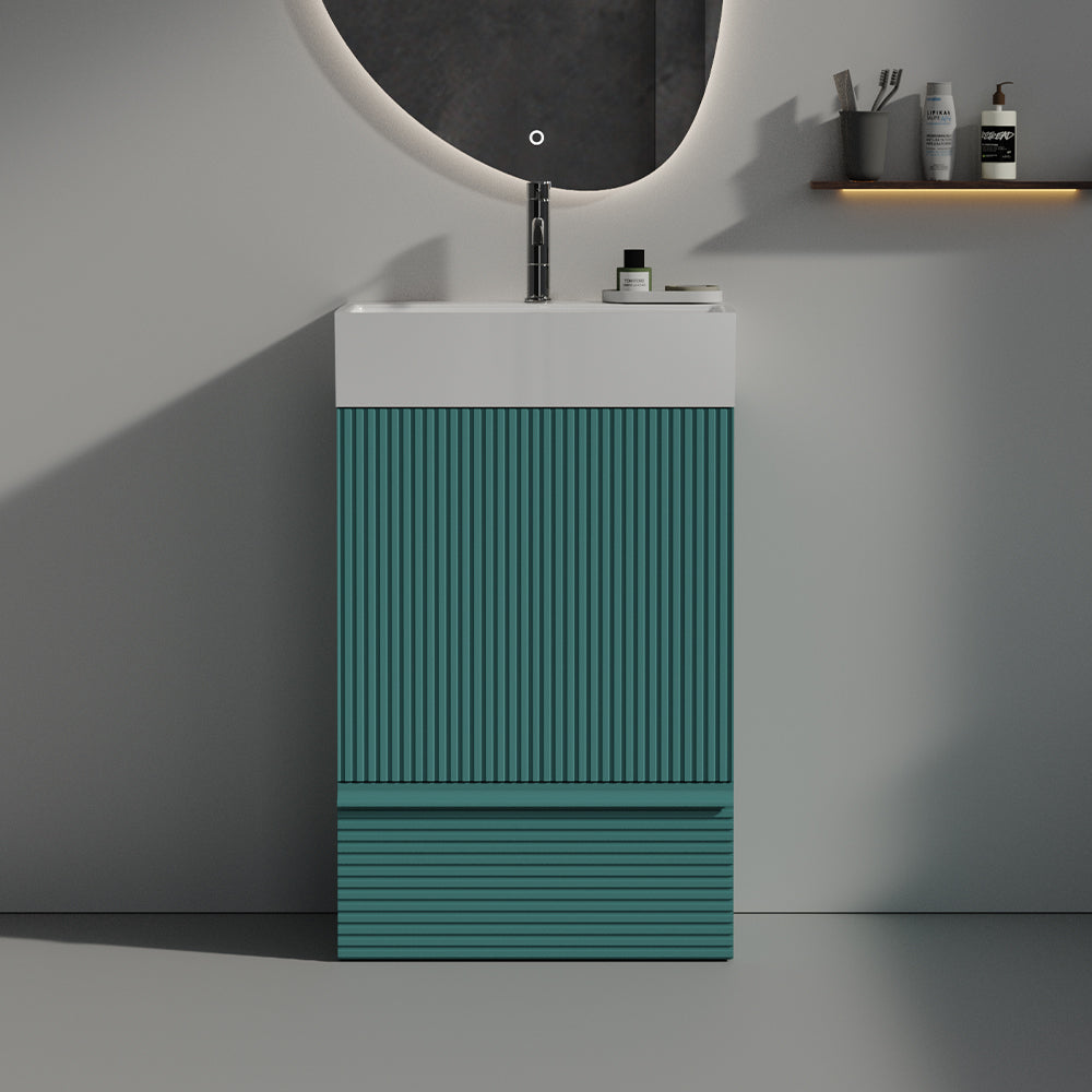 English Elm Gada 20" Aquamarine Bathroom Vanity With Ceramic Sink, Freestanding Cabinet For Small Spaces, Modern Style W1865S00090