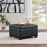 OSP Home Furnishings Detour Strap Ottoman Black