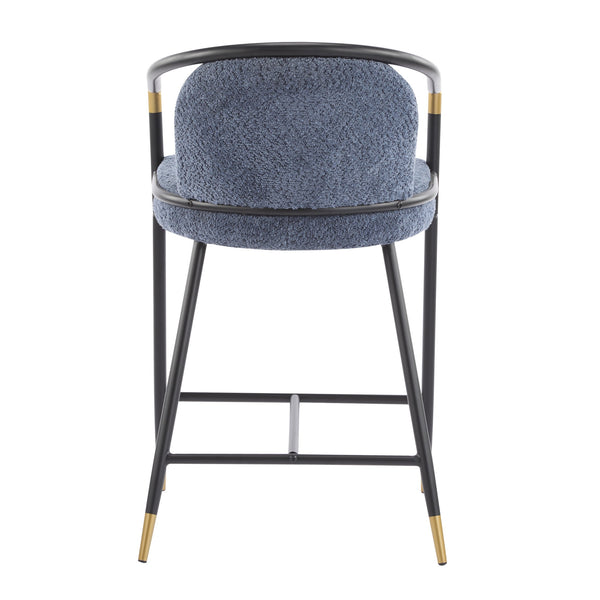 English Elm Christopher Knight Home® - 26" Upholstered Counter Stool Set of 2 with Bouclé Fabric and Iron Frame, Contemporary Comfort and Style Gold+Black,Navy Blue N771P288863U