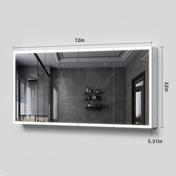 English Elm Led Lighted Medicine Cabinet With Adjustable Brightness, Anti-Fog Mirror, Recessed Or Wall-Mounted W3735P374365