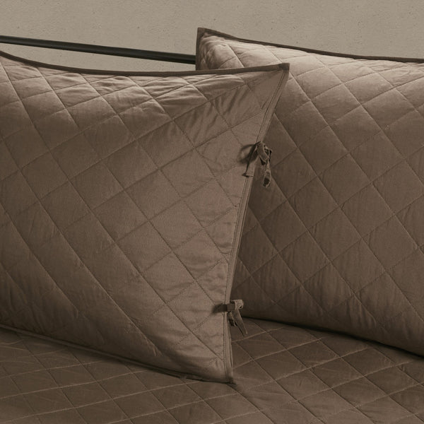 English Elm 6 Piece Reversible Daybed Cover Set Boone - Faux Suede Diamond Quilted Twin, 6-Pc Cabin Charm Ensemble B03597569