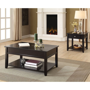 English Elm Black Coffee Table with Lift Top Storage, Faux Drawer, Open Shelf & Sturdy Wood Legs for Living Room B062P189096