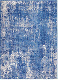 WHS08 Whimsicle Bohemian Indoor Area Rug - Multi-Tonal Blue and Ivory, Soft Poly for Modern Spaces