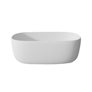 English Elm 51'' Stone Resin Freestanding Soaking Tub Matte White Spa Bath with Drain W2753P191225
