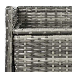 English Elm K&k Outdoor Wicker Bar Cabinet with Tempered Glass Top Adjustable Shelving and Drawer Grey N707P233745G
