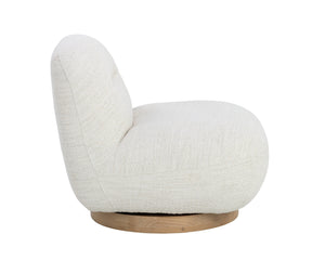 Sunpan Franze Swivel Lounge Chair - Stylish Comfort with Durable Performance Fabric and Blonde Ash Base Merino Pearl